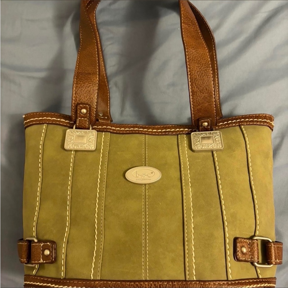 Dooney & Bourke Olive Tote with Brown Leather Trim